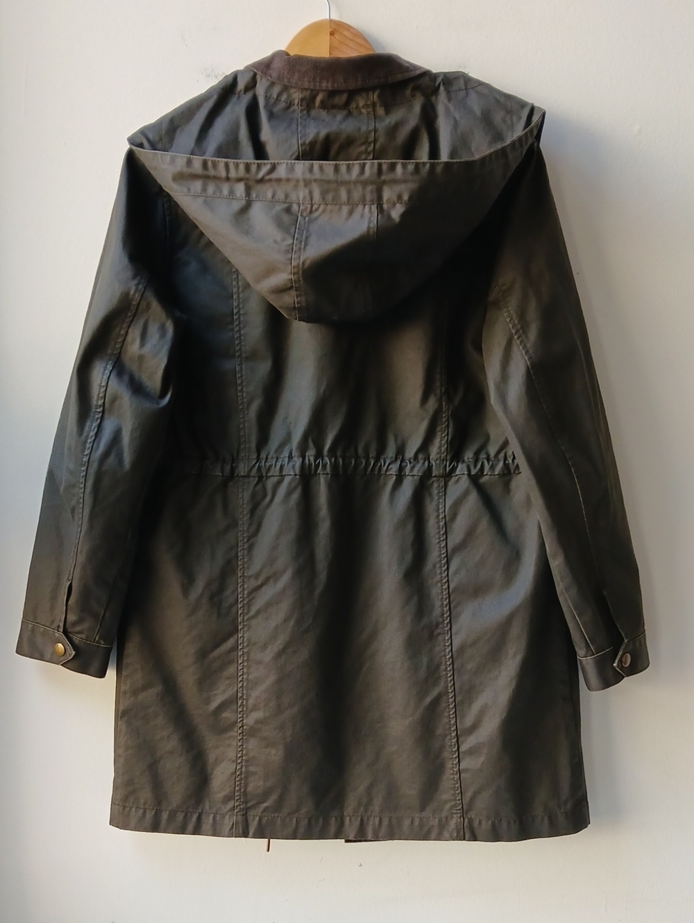 J. Crew Hooded Long Field Jacket Waxed Women's XS - Picture 3 of 6